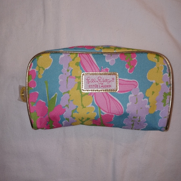 🆕Lilly Pulitzer BUNDLE Eyeglass Case & Floral Estee Lauder Makeup Toiletry Bag - Picture 15 of 15